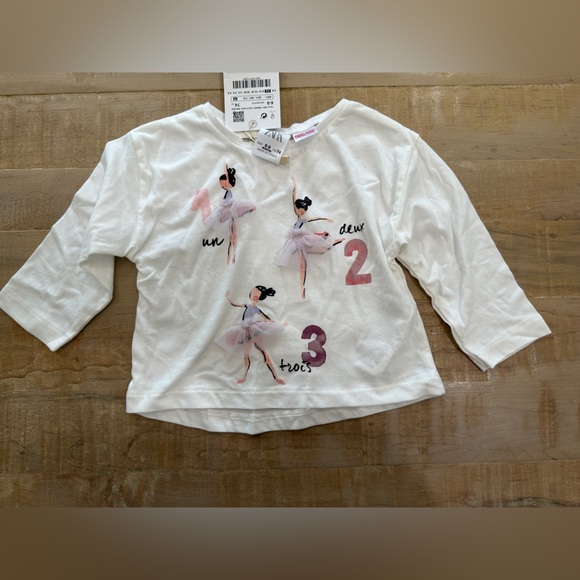 Zara kids baby girls ballerina French long sleeve shirt new with tags - Picture 1 of 9